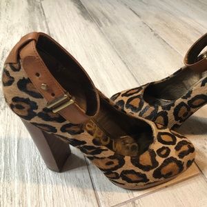 Leopard Mary Janes Heels